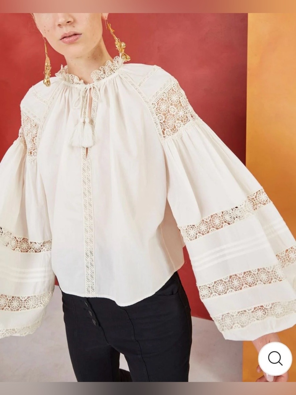 ULLA JOHNSON Gemma Cream-colored blouse, size 4
